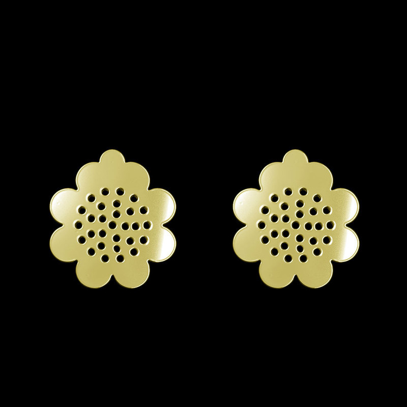 گوشواره طلا 18 عیار زنانه مدوپد مدل گل کد GA1-11627