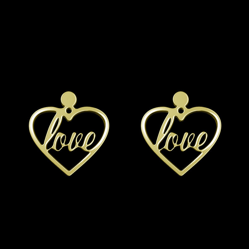 گوشواره طلا 18 عیار زنانه مدوپد مدل love کد GA1-11642