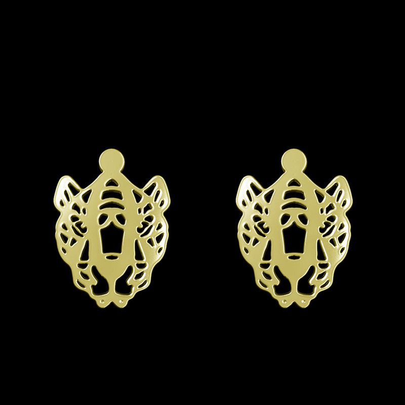 گوشواره طلا 18 عیار زنانه مدوپد مدل ببر کد GA1-11644