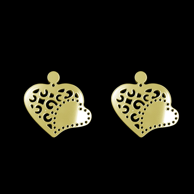 گوشواره طلا 18 عیار زنانه مدوپد مدل قلب کد GA1-11654