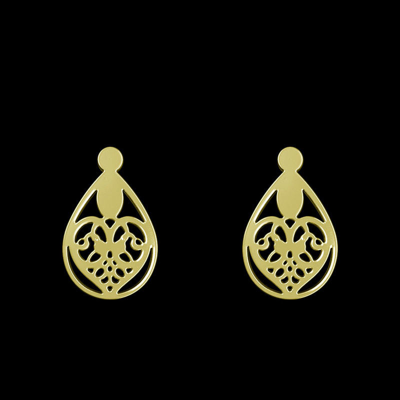 گوشواره طلا 18 عیار زنانه مدوپد مدل قلب کد GA1-11685