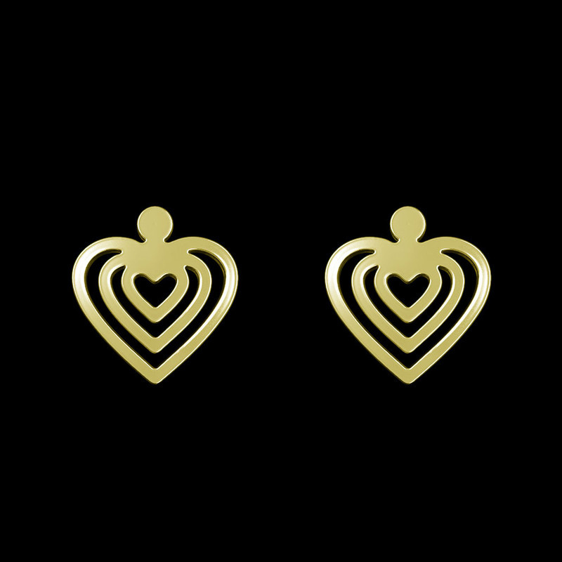 گوشواره طلا 18 عیار زنانه مدوپد مدل قلب کد GA1-11695