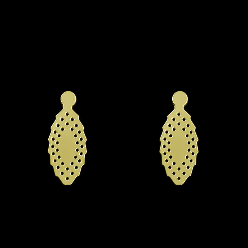 گوشواره طلا 18 عیار زنانه مدوپد مدل هندسی کد GA1-11719