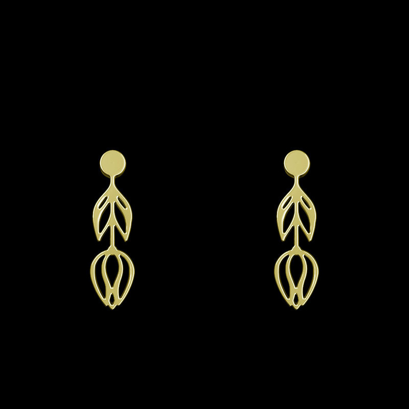 گوشواره طلا 18 عیار زنانه مدوپد مدل گل کد GA1-11724