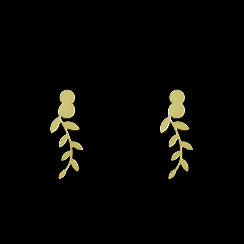 گوشواره طلا 18 عیار زنانه مدوپد مدل برگ کد GA1-11732