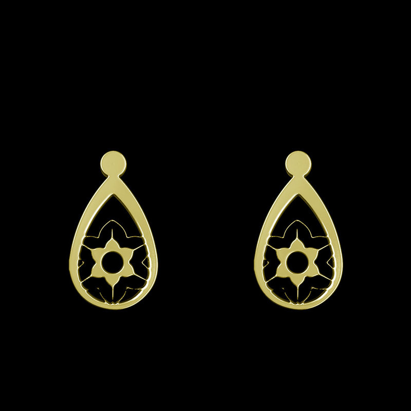 گوشواره طلا 18 عیار زنانه مدوپد مدل ستاره کد GA1-11733