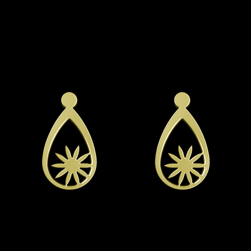 گوشواره طلا 18 عیار زنانه مدوپد مدل اشک و گل کد GA1-11736