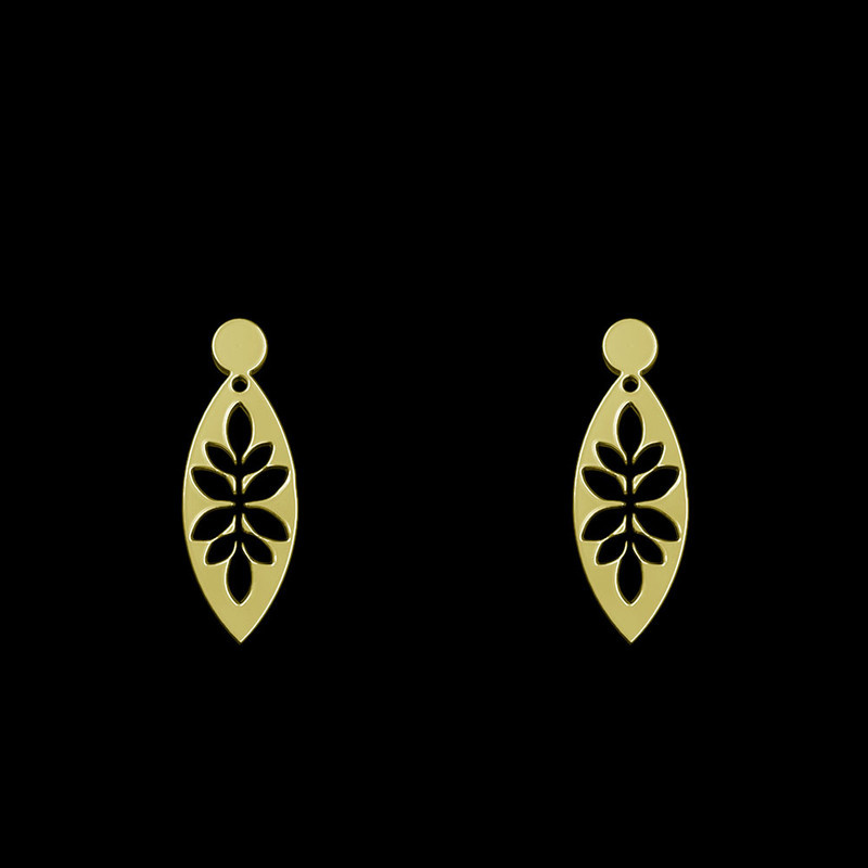 گوشواره طلا 18 عیار زنانه مدوپد مدل گل کد GA1-11747