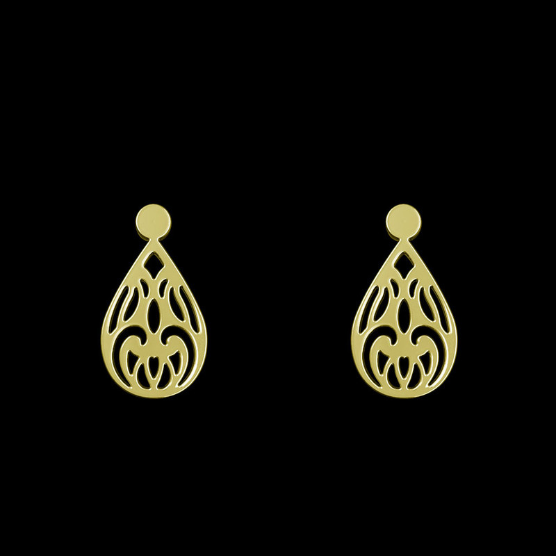 گوشواره طلا 18 عیار زنانه مدوپد مدل هندسی کد GA1-11763