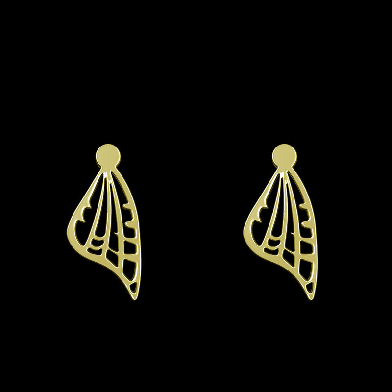 گوشواره طلا 18 عیار زنانه مدوپد مدل بال پروانه کد GA1-11793