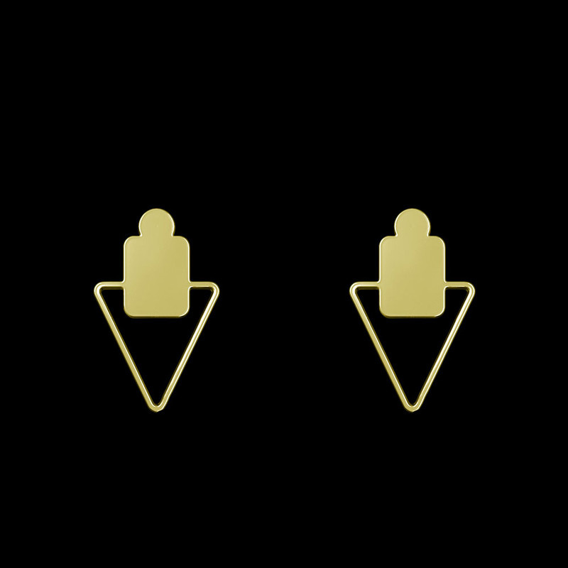 گوشواره طلا 18 عیار زنانه مدوپد مدل مثلث کد GA1-11807