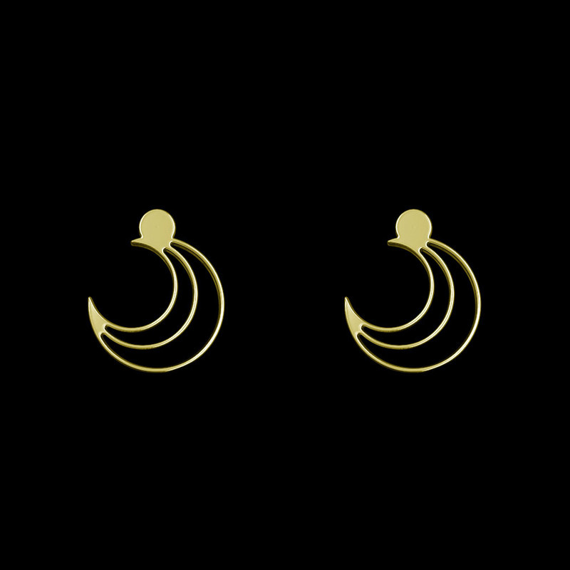 گوشواره طلا 18 عیار زنانه مدوپد مدل ماه کد GA1-11815