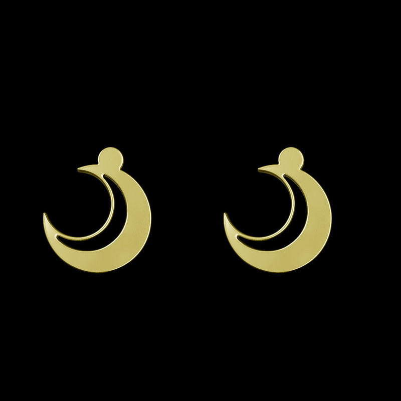 گوشواره طلا 18 عیار زنانه مدوپد مدل ماه کد GA1-11819