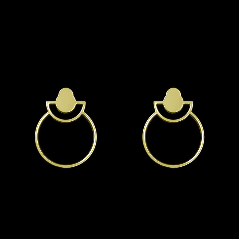 گوشواره طلا 18 عیار زنانه مدوپد مدل دایره کد GA1-11825