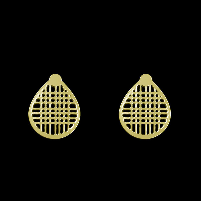 گوشواره طلا 18 عیار زنانه مدوپد مدل هندسی کد GA1-11900