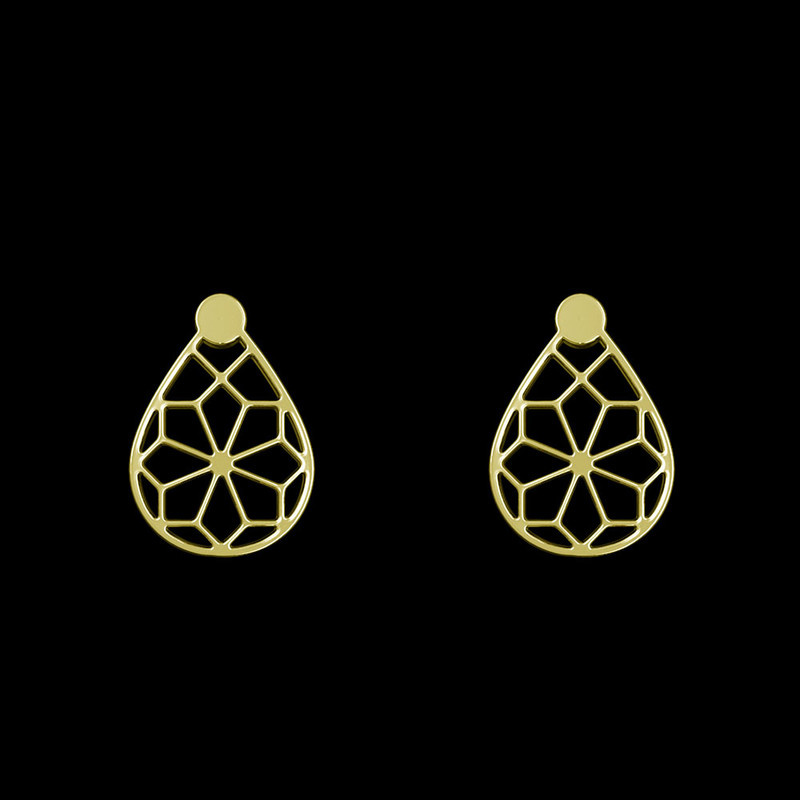 گوشواره طلا 18 عیار زنانه مدوپد مدل ستاره کد GA1-11913