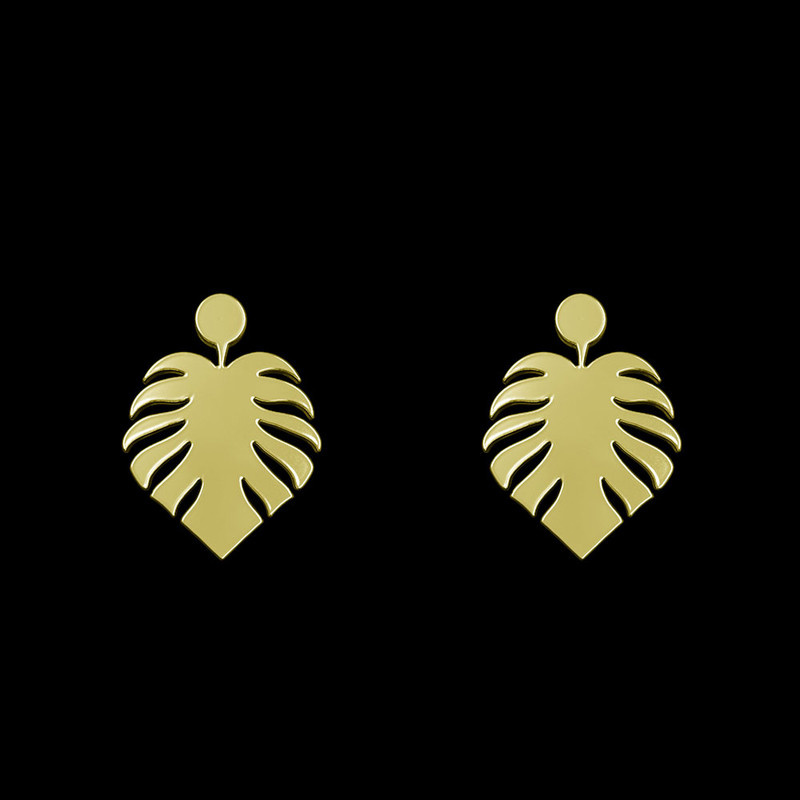 گوشواره طلا 18 عیار زنانه مدوپد مدل برگ کد GA1-12004