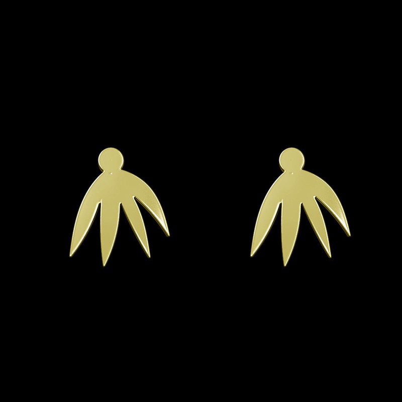 گوشواره طلا 18 عیار زنانه مدوپد مدل برگ کد GA1-12022