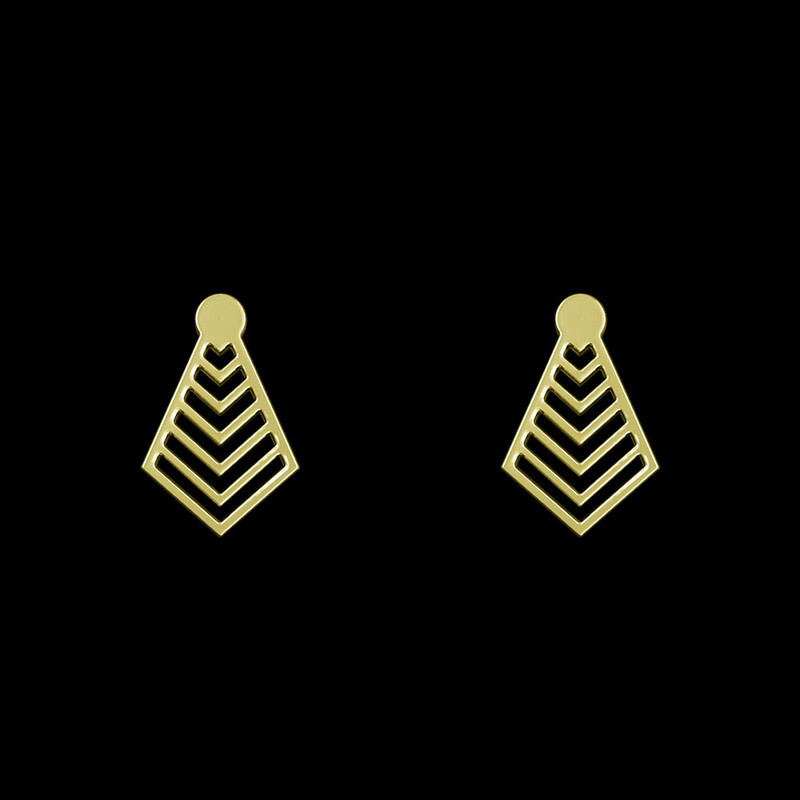 گوشواره طلا 18 عیار زنانه مدوپد مدل لوزی کد GA1-12035