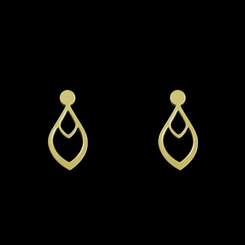 گوشواره طلا 18 عیار زنانه مدوپد مدل اشک کد GA1-12042