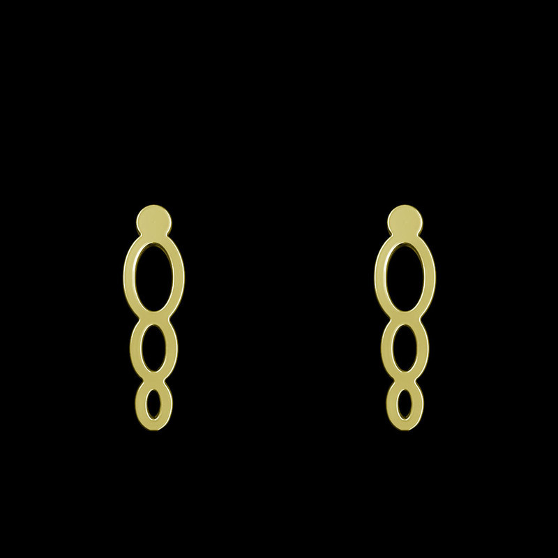 گوشواره طلا 18 عیار زنانه مدوپد مدل حلقه کد GA1-12044