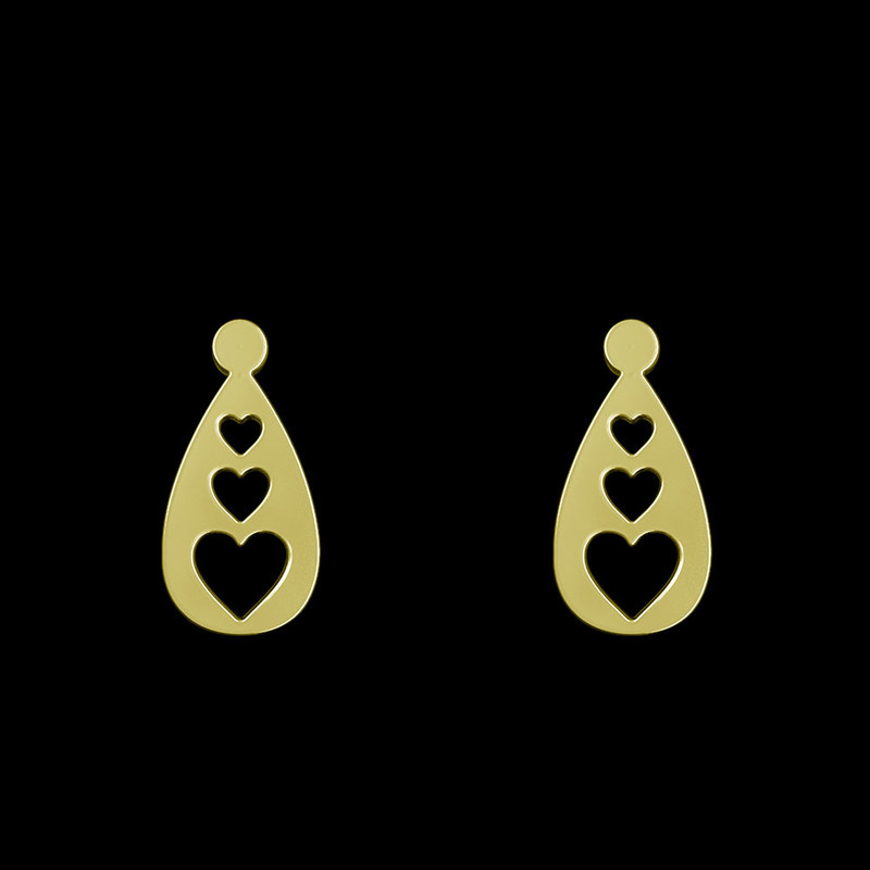 گوشواره طلا 18 عیار زنانه مدوپد مدل قلب کد GA1-12069