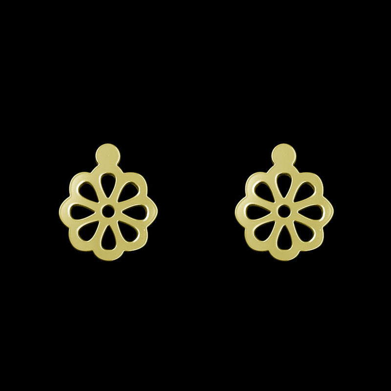 گوشواره طلا 18 عیار زنانه مدوپد مدل گل کد GA1-12070