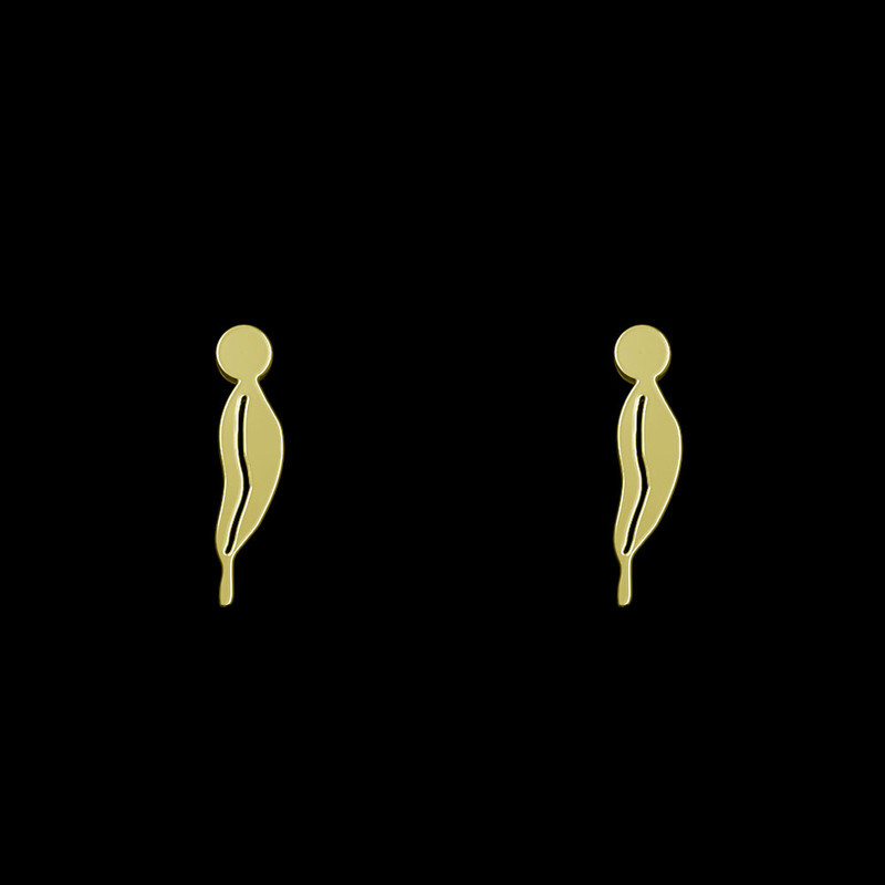 گوشواره طلا 18 عیار زنانه مدوپد مدل برگ کد GA1-12076