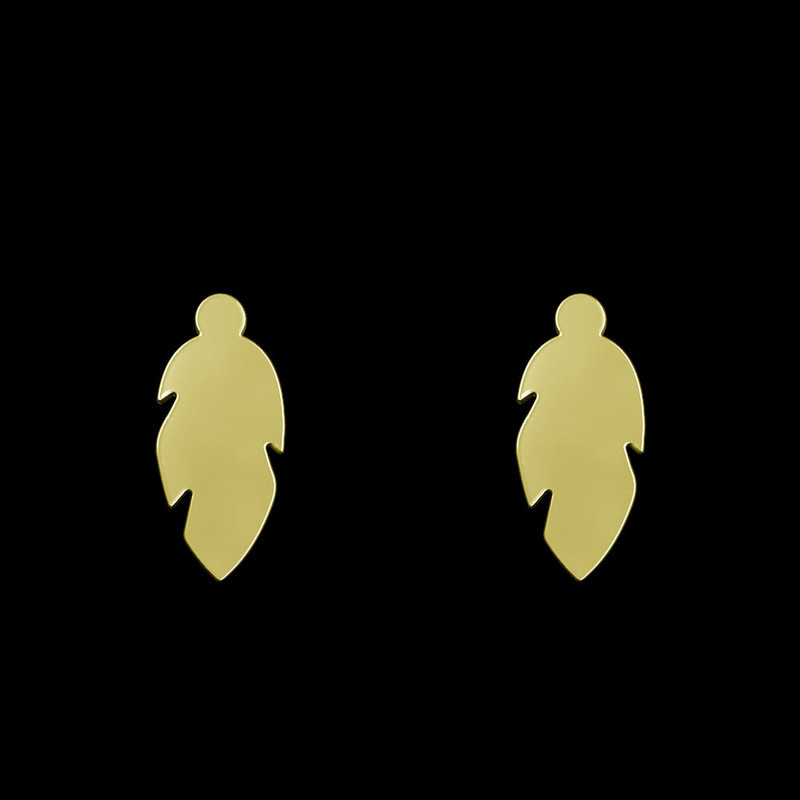 گوشواره طلا 18 عیار زنانه مدوپد مدل برگ کد GA1-12103