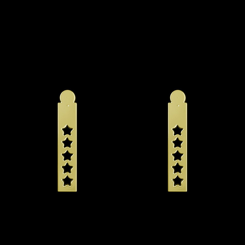 گوشواره طلا 18 عیار زنانه مدوپد مدل مستطیل و ستاره کد GA1-12109