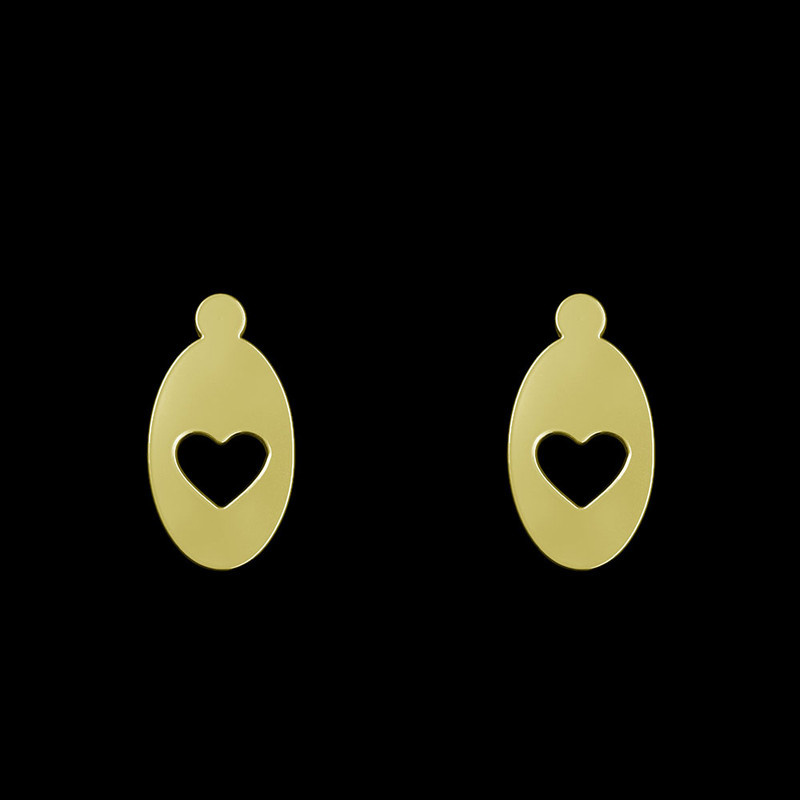 گوشواره طلا 18 عیار زنانه مدوپد مدل قلب کد GA1-12110