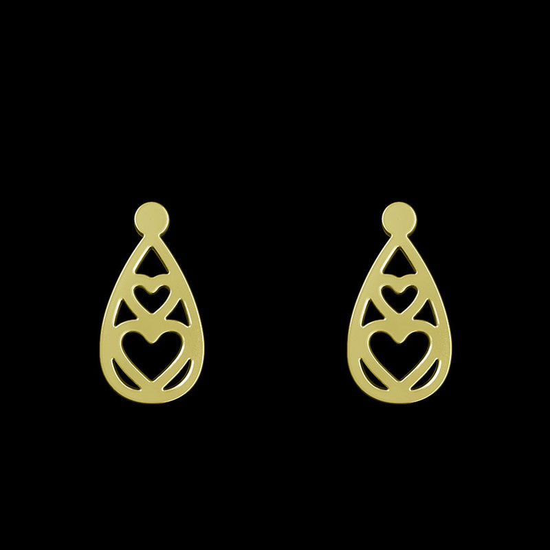 گوشواره طلا 18 عیار زنانه مدوپد مدل قلب کد GA1-12124