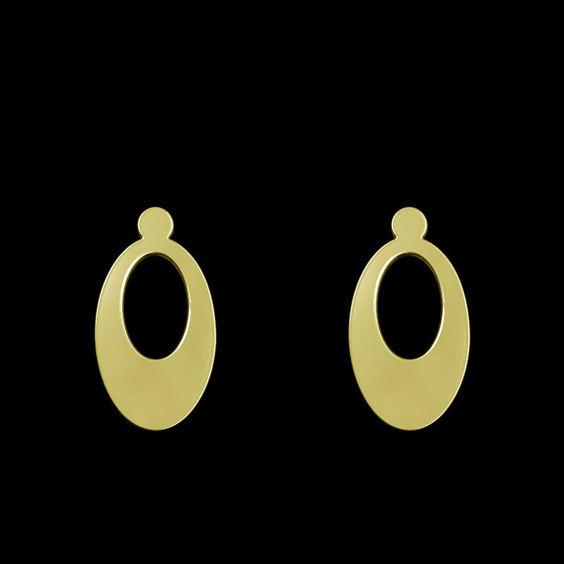 گوشواره طلا 18 عیار زنانه مدوپد مدل بیضی کد GA1-12144