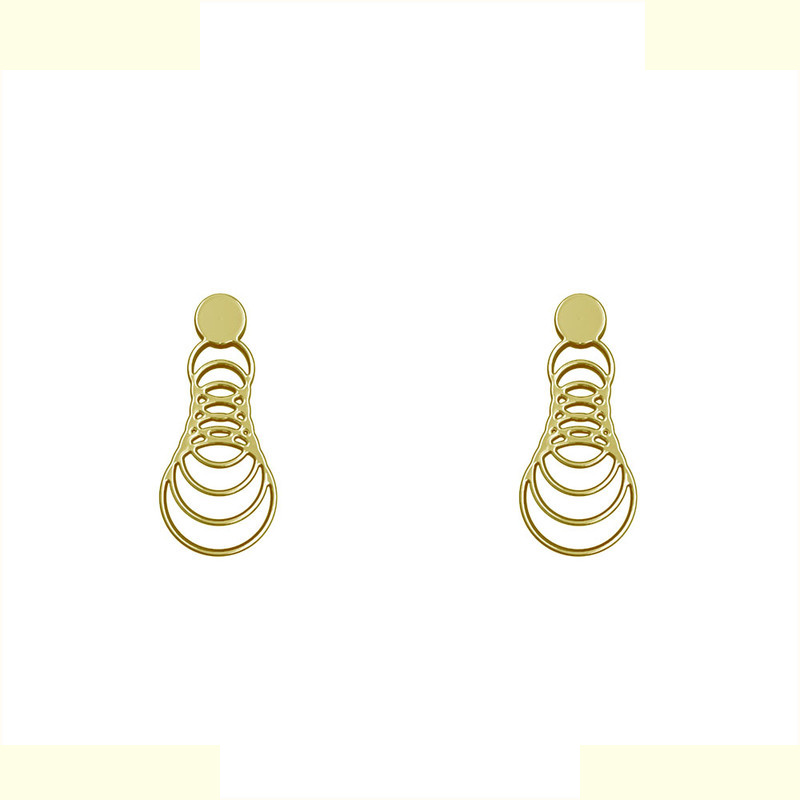 گوشواره طلا 18 عیار زنانه مدوپد مدل دایره حلقه ای کد GA1-12168