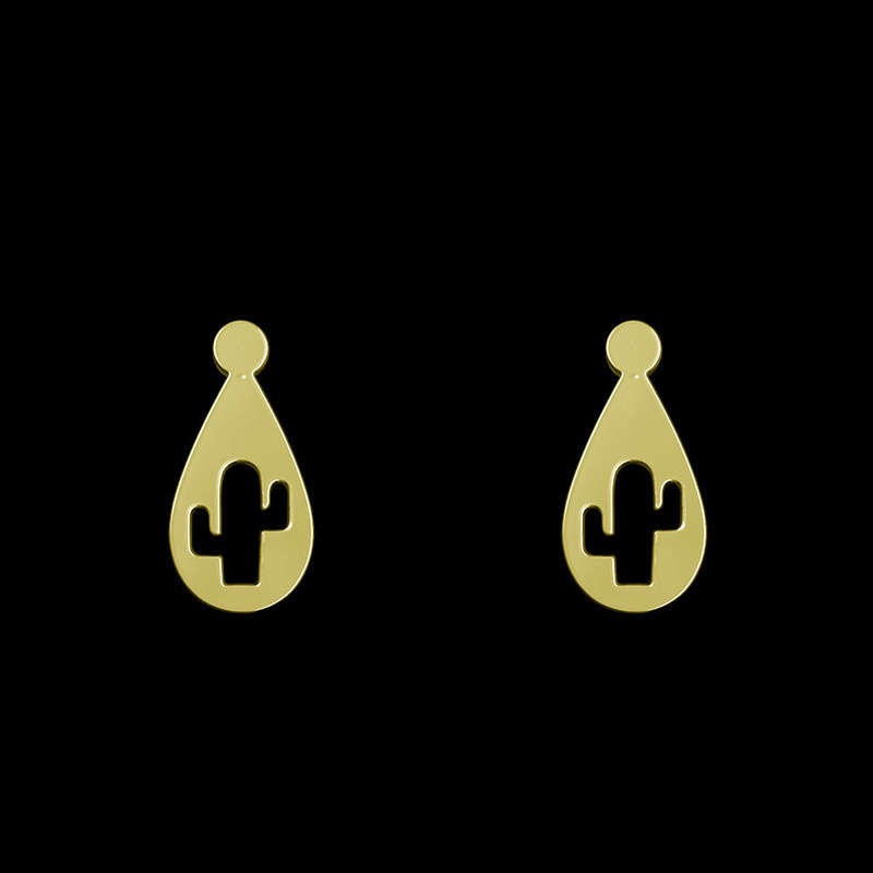 گوشواره طلا 18 عیار زنانه مدوپد مدل کاکتوس کد GA1-12172