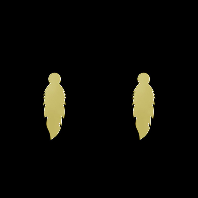 گوشواره طلا 18 عیار زنانه مدوپد مدل پر کد GA1-12174