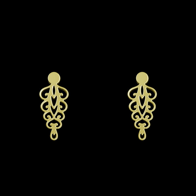 گوشواره طلا 18 عیار زنانه مدوپد مدل اسلیمی کد GA1-12206