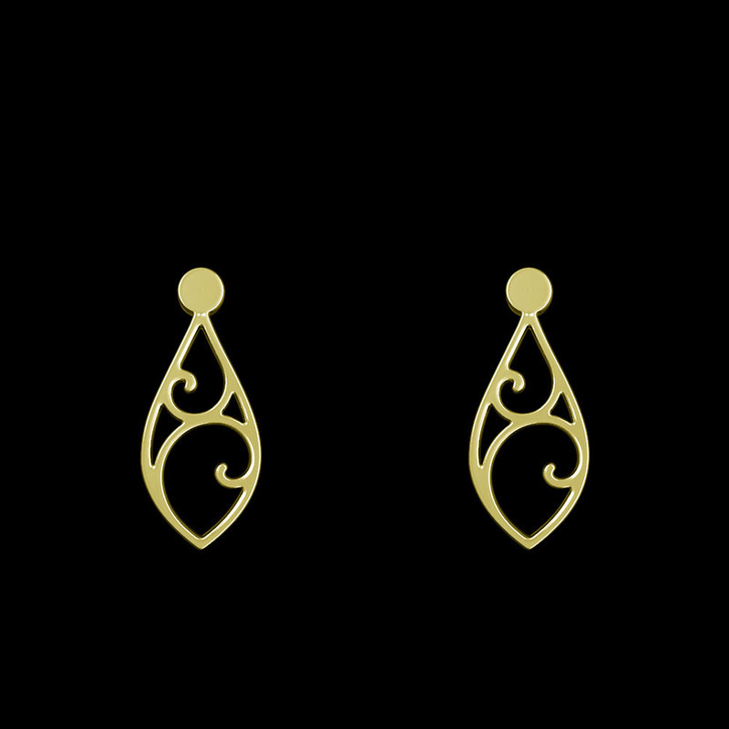 گوشواره طلا 18 عیار زنانه مدوپد مدل هندسی کد GA1-12230