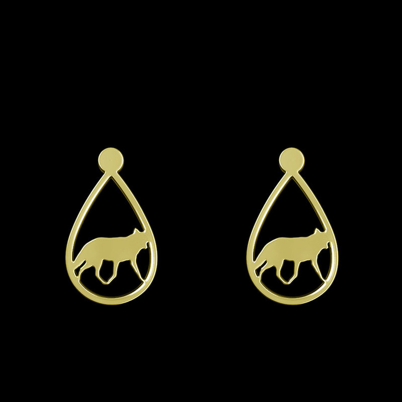 گوشواره طلا 18 عیار زنانه مدوپد مدل روباه کد GA1-12255