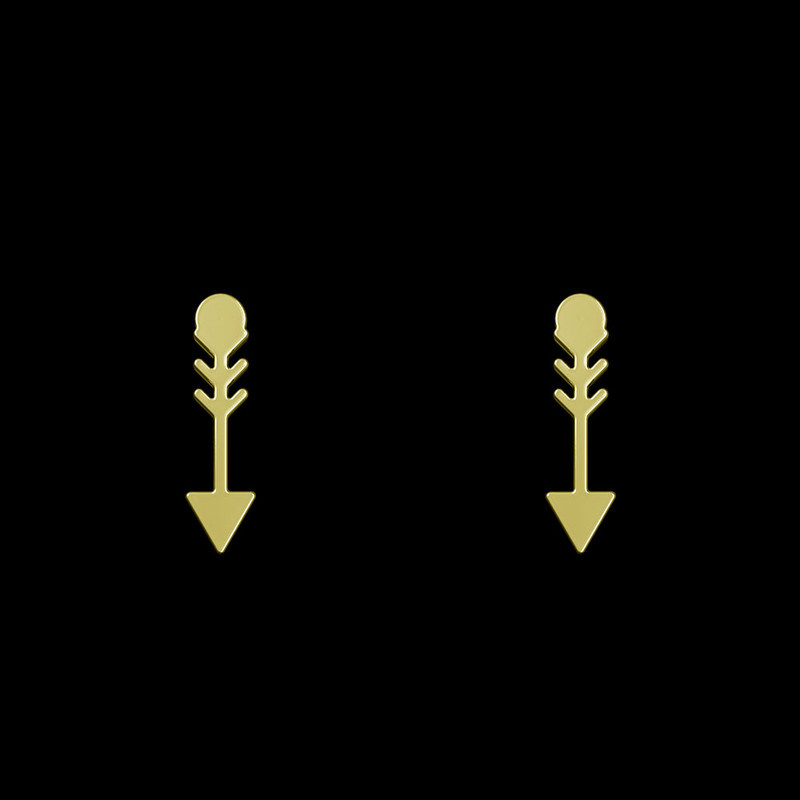 گوشواره طلا 18 عیار زنانه مدوپد مدل تیر کد GA1-12312