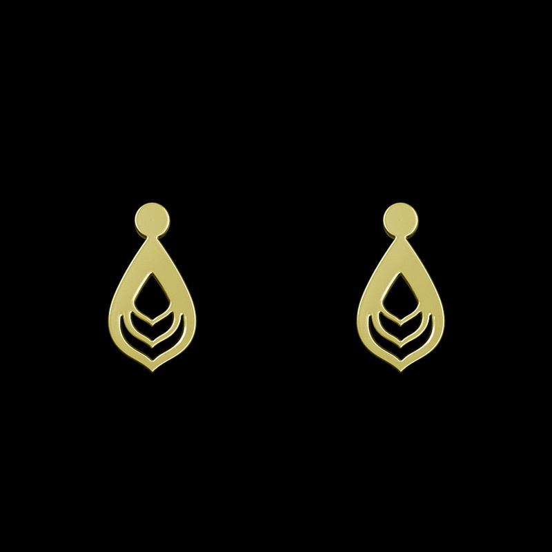 گوشواره طلا 18 عیار زنانه مدوپد مدل اشک کد GA1-12342