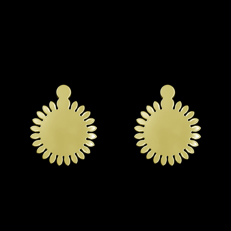 گوشواره طلا 18 عیار زنانه مدوپد مدل گل کد GA1-12408