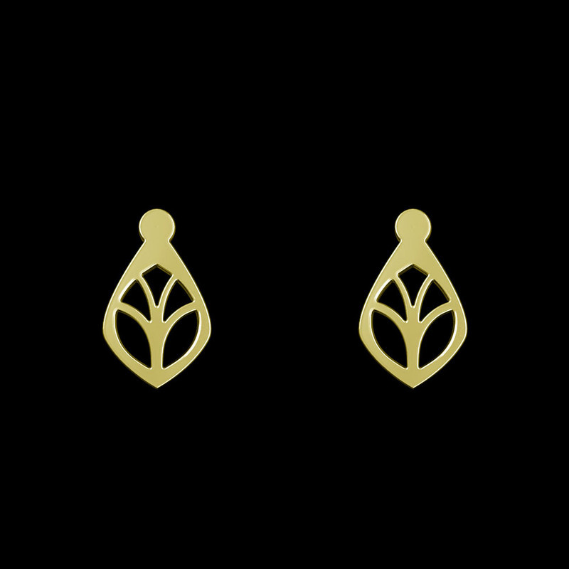 گوشواره طلا 18 عیار زنانه مدوپد مدل هندسی کد GA1-12406