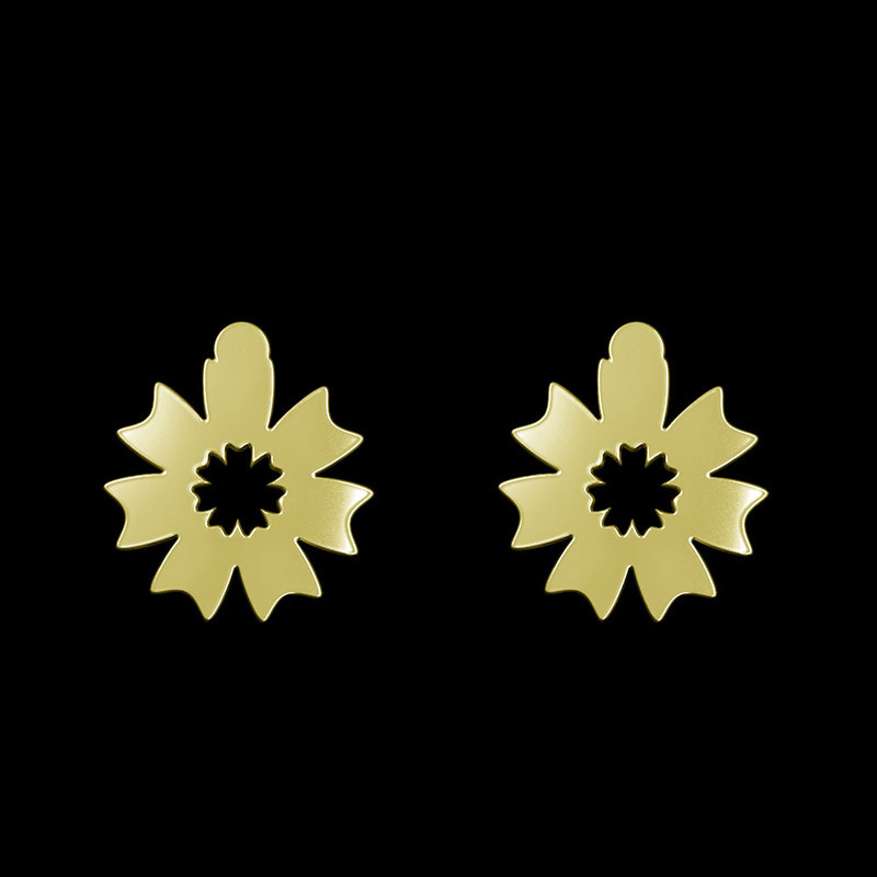 گوشواره طلا 18 عیار زنانه مدوپد مدل گل کد GA1-12410