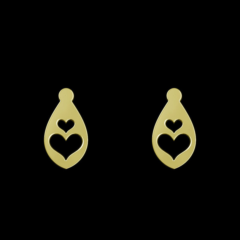 گوشواره طلا 18 عیار زنانه مدوپد مدل قلب کد GA1-12421