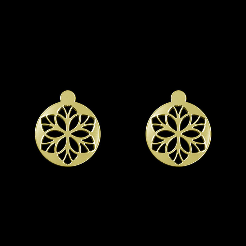 گوشواره طلا 18 عیار زنانه مدوپد مدل گل کد GA1-12426