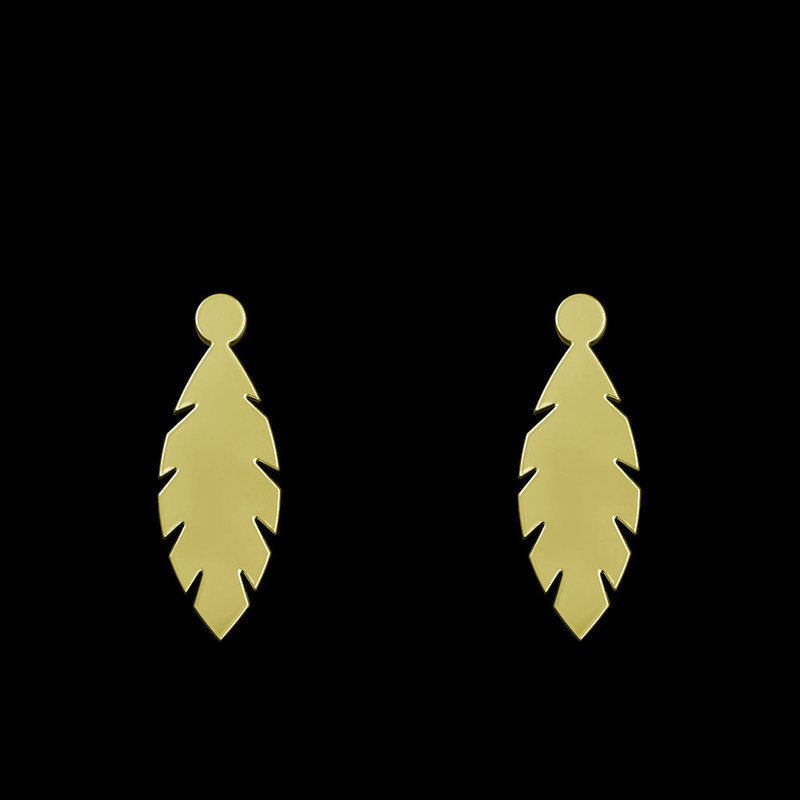 گوشواره طلا 18 عیار زنانه مدوپد مدل برگ کد GA1-12429