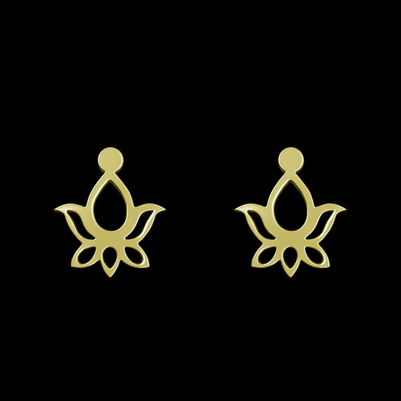 گوشواره طلا 18 عیار زنانه مدوپد مدل گل کد GA1-12445