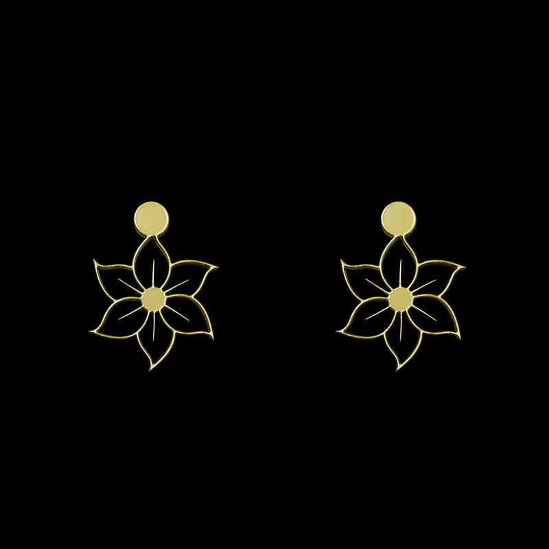 گوشواره طلا 18 عیار زنانه مدوپد مدل گل کد GA1-12459