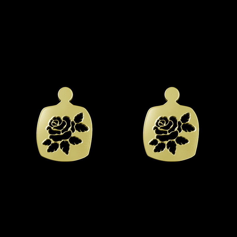 گوشواره طلا 18 عیار زنانه مدوپد مدل گل کد GA1-12464